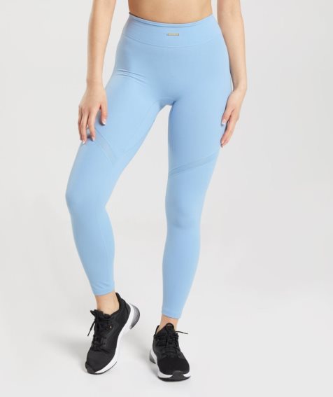 Legginsy Gymshark Whitney Mesh Damskie Głęboka Niebieskie | PL 074IQH